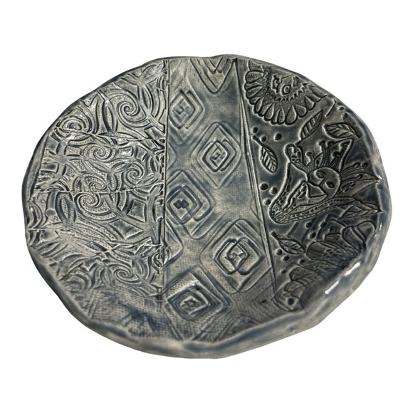 Clay - Handmade signed by Emma H.
Pottery, Blue Bird, spoon rest, soap dish - Picture 6 of 9